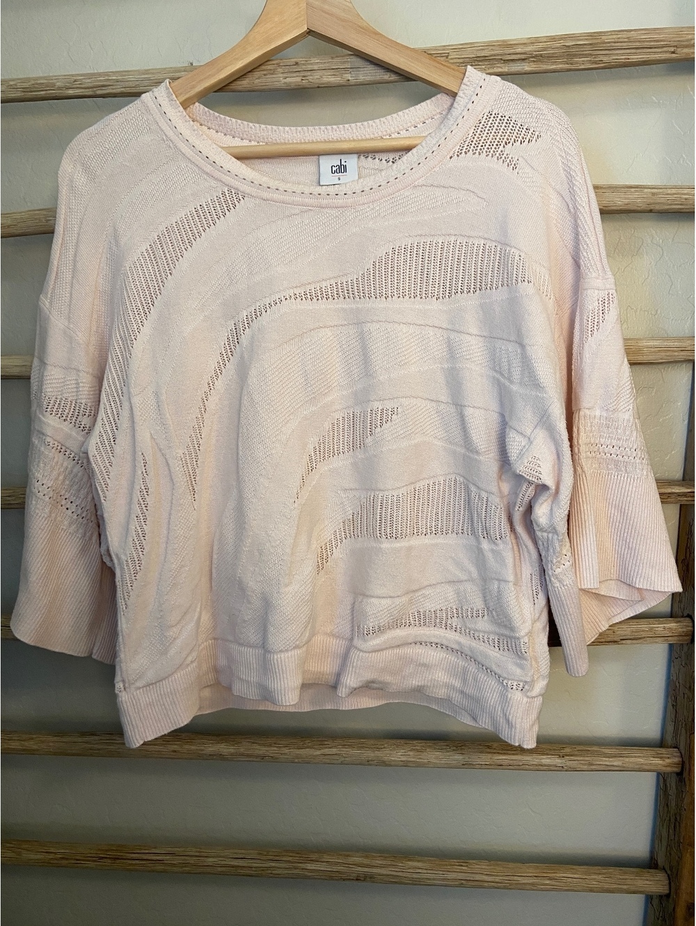 cabi Women's Light Pink Knit Sweater Size Small